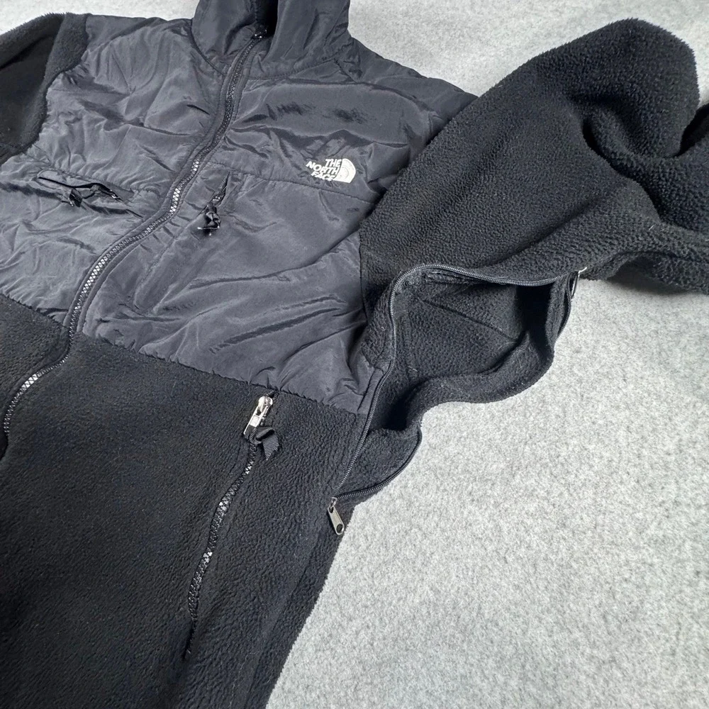 The North Face Denali Fleece Jacket Mens Large Black Full Zip Nylon Vintage